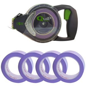 QuiP 25 masking tape dispenser with purple tape